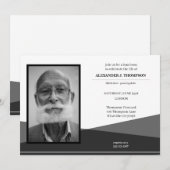 Modern Black & White Celebrating the LIfe Funeral Bedankkaart (Voorkant / Achterkant)