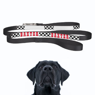 Modern Black White Checkered Dog Puppy Doggy Name Hondenlijn