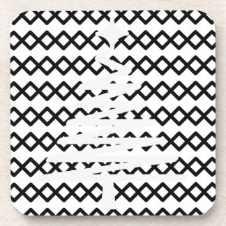 Modern Black White cheveron patroon kerstboom Bier Onderzetter