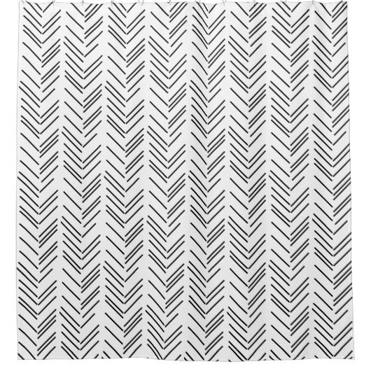 Modern Black White Chevron Pattern Douchegordijn (Voorkant)