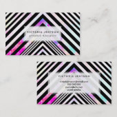 Modern Black White Chevron Pink Blauwgroen Clouds  Visitekaartje (Voorkant / Achterkant)