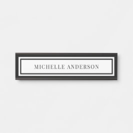Modern Black & White Chic Double Boarder Elegant Deurbordje