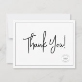 Modern Black White Company Logo. Sociale dank Bedankkaart (Voorkant)