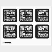 Modern Black White Congrats Afstudeerder dat je he Vierkante Sticker (Vel)