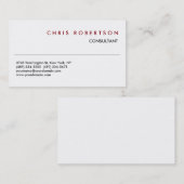 Modern Black White Consultant Visitekaartje (Voorkant / Achterkant)