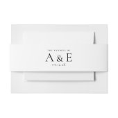 Modern Black & White Couples Monogram Wedding  Uitnodigingen Wikkel (Voorkant Voorbeeld)