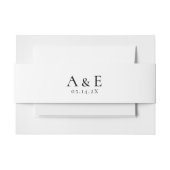 Modern Black & White Couples Monogram Wedding  Uitnodigingen Wikkel (Voorkant Voorbeeld)