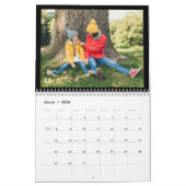 Modern Black White Custom Family Photo Calendar Kalender (Mar 2026)