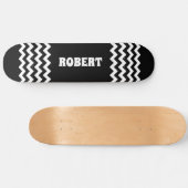 Modern Black &White Custom Name Persoonlijk Skateboard (Horizontaal)
