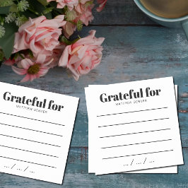 Modern Black & White Daily Grateful Gratitude Note