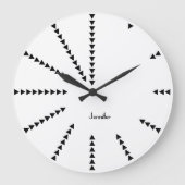 Modern Black White Decor Personalized Wedding Gift Grote Klok (Voorkant)