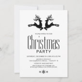 Modern Black White Deer-kerstfeest Kaart (Voorkant)