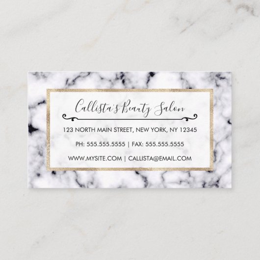 Modern Black White Designer Marble Pattern Aanbevelingskaartje (Achterkant)