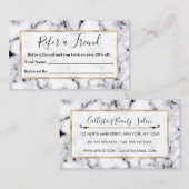 Modern Black White Designer Marble Pattern Aanbevelingskaartje (Voorkant / Achterkant)