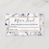 Modern Black White Designer Marble Pattern Aanbevelingskaartje (Voorkant)