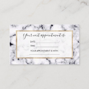 Modern Black White Designer Marble Pattern Afsprakenkaartje