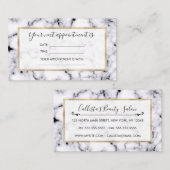 Modern Black White Designer Marble Pattern Afsprakenkaartje (Voorkant / Achterkant)