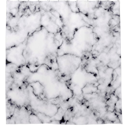 Modern Black White Designer Marble Pattern Douchegordijn (Voorkant)