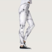 Modern Black White Designer Marble Pattern Leggings (Rechts)
