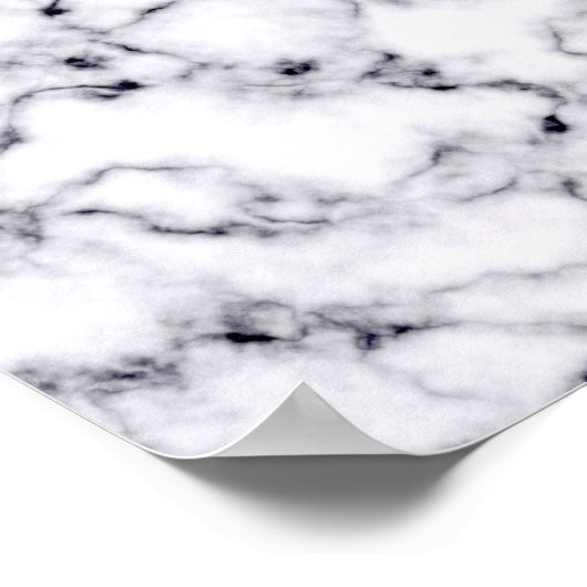 Modern Black White Designer Marble Pattern Poster (Hoek)
