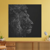 Modern Black & White Digital Letter Art Photo Lion Canvas Afdruk (Insitu (Woonkamer))