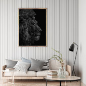 Modern Black & White Digital Letter Art Photo Lion Canvas Afdruk