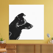 Modern Black & White Digital Photo Sketch Dog Canvas Afdruk (Insitu (Woonkamer))
