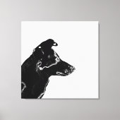 Modern Black & White Digital Photo Sketch Dog Canvas Afdruk (Voorkant)