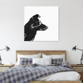 Modern Black & White Digital Photo Sketch Dog Canvas Afdruk (Insitu (Slaapkamer))