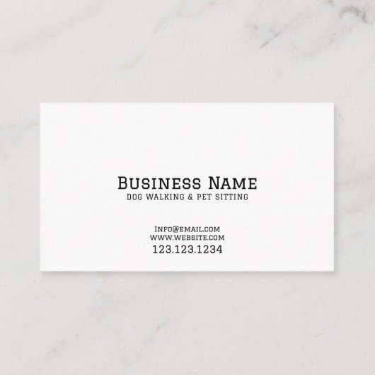 Modern Black & White Doberman Pet Dog Walking Visitekaartje (Achterkant)