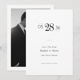 Modern Black & White Editorial Photo Save the Date