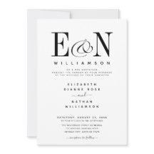 Modern Black & White Elegant Wedding Invitation
