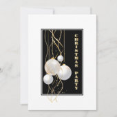 Modern Black White en Gold Kerstparty Kaart (Voorkant)