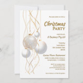 Modern Black White en Gold Kerstparty Kaart (Achterkant)