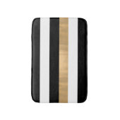 Modern Black White en Gold Striped Bath Mat (Voorkant Verticaal)