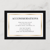 Modern Black White en Gold Wedding Accommodatie Informatiekaartje (Voorkant)