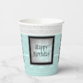 Modern Black White en Grey Patterned Papieren Bekers (Links)