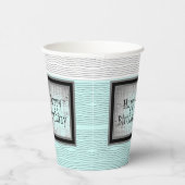 Modern Black White en Grey Patterned Papieren Bekers (Rechts)