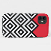 Modern Black White en Red Chevron Pattern Case-Mate iPhone Case (Achterkant (horizontaal))