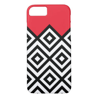 Modern Black White en Red Chevron Pattern iPhone 8/7 Hoesje