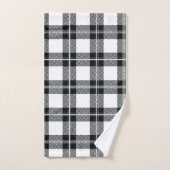 Modern Black & White Farmhouse Flannel Bad Handdoek (Handdoek)