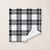Modern Black & White Farmhouse Flannel Bad Handdoek (Wasdoekje)