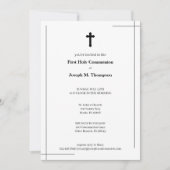 Modern Black & White First Heilige Communie Bedankkaart (Voorkant)