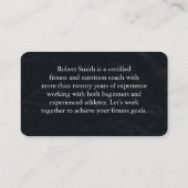 Modern Black & White Fitness Trainer Coach Chic  Visitekaartje (Achterkant)