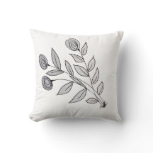 Modern Black White Floral