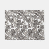 Modern Black White Floral Waterverf Monogram Deurmat (Voorkant)