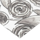 Modern Black White Floral Waterverf Pattern Tafelkleed (Gekanteld)