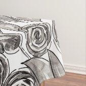 Modern Black White Floral Waterverf Pattern Tafelkleed (Voorbeeld)