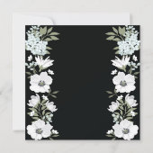 Modern Black White Flower Bridal Shower Kaart (Achterkant)