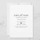 Modern Black & White Full Bleed Photo Weddenschap Save The Date (Achterkant)